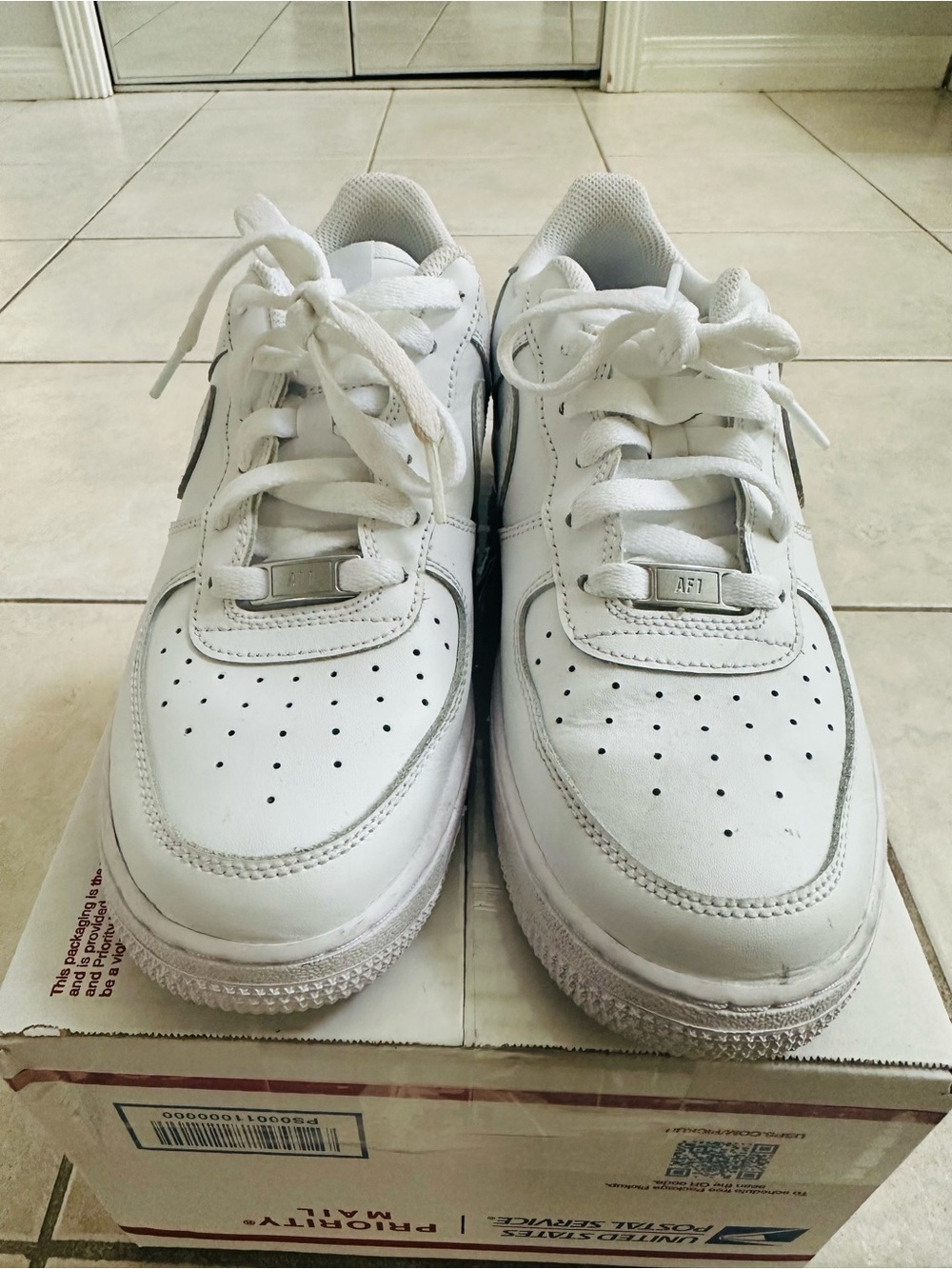 Nike Air Force 1’s White Kids' Sneakers